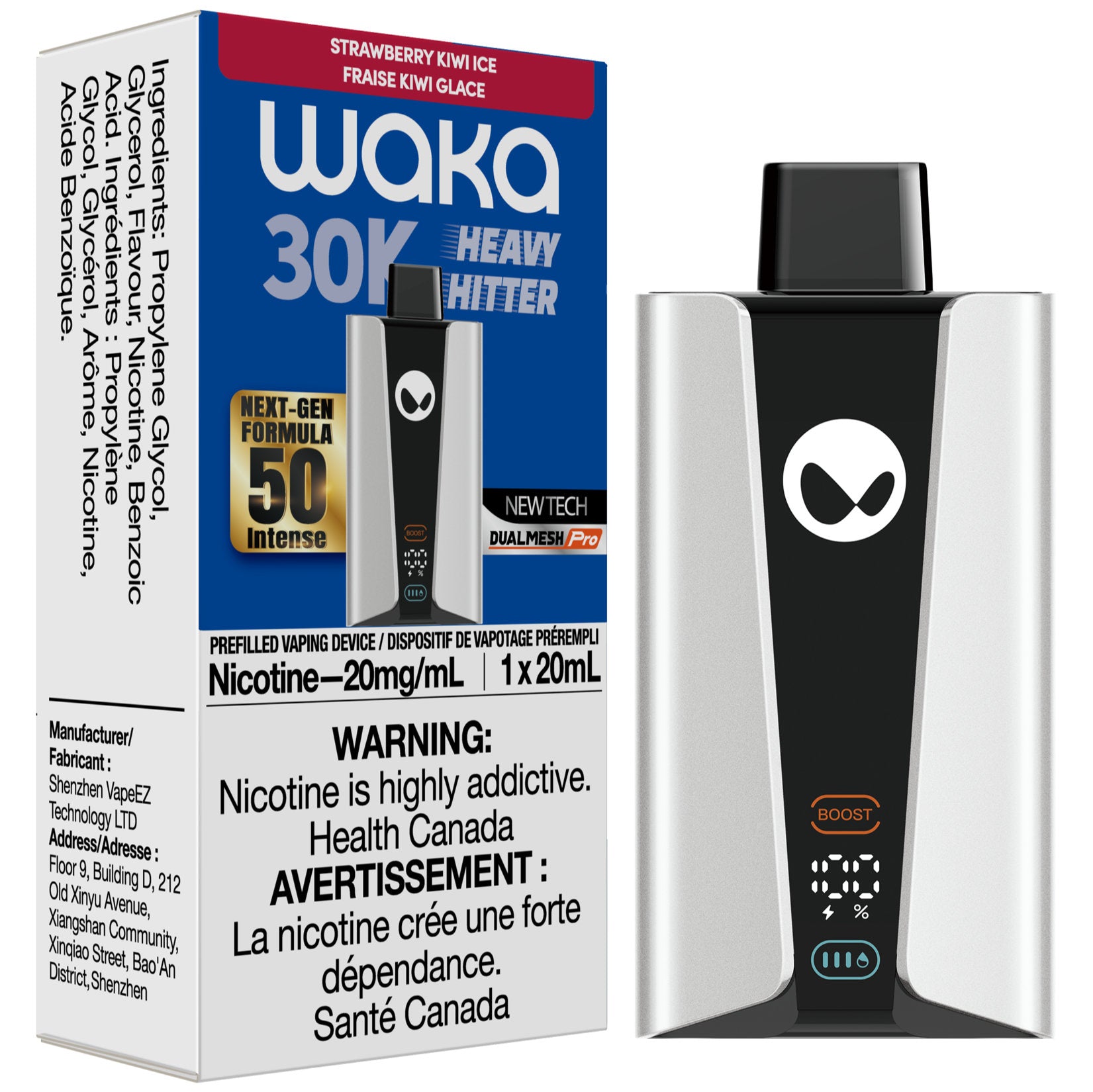 WAKA Heavy Hitter 30K Disposable Vape - Strawberry Kiwi Ice Cloud Island Vapour WAKA Heavy Hitter 30K Disposable Vape - Strawberry Kiwi Ice Cloud Island Vapour