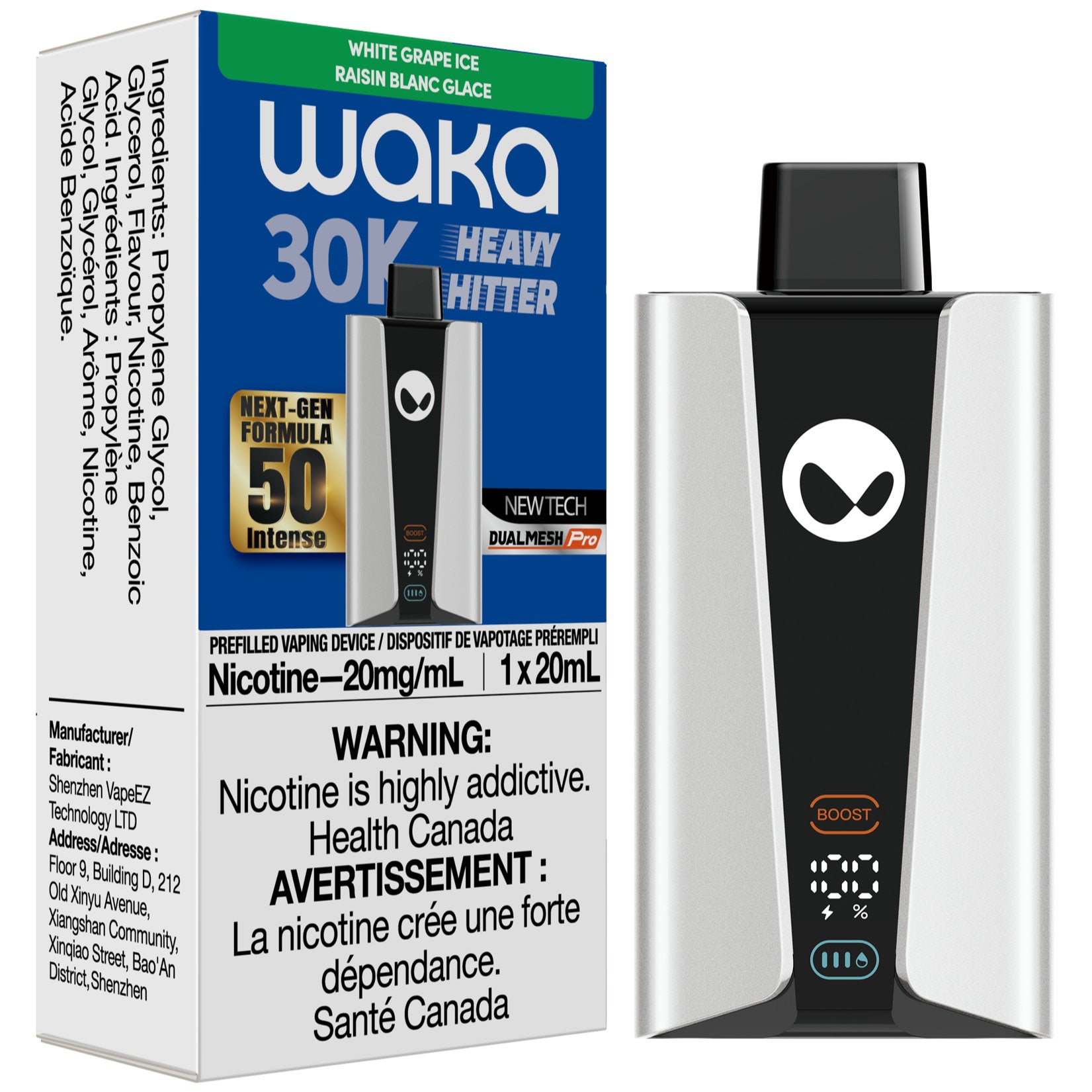 WAKA Heavy Hitter 30K Disposable Vape - White Grape Ice Cloud Island Vapour WAKA Heavy Hitter 30K Disposable Vape - White Grape Ice Cloud Island Vapour