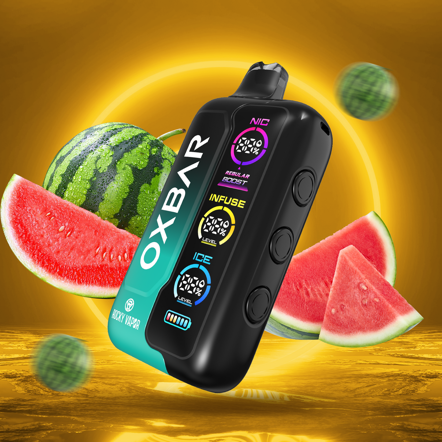 Watermelon G ROCKY VAPOR OXBAR TRI FUSION Disposable Vape
