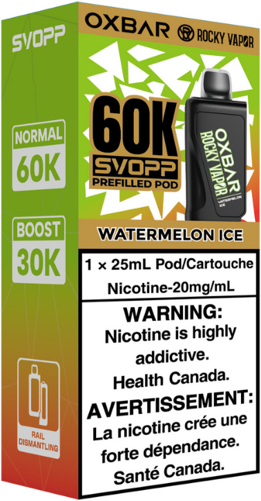 Watermelon Ice Rocky Vapor Oxbar Svopp 60K
