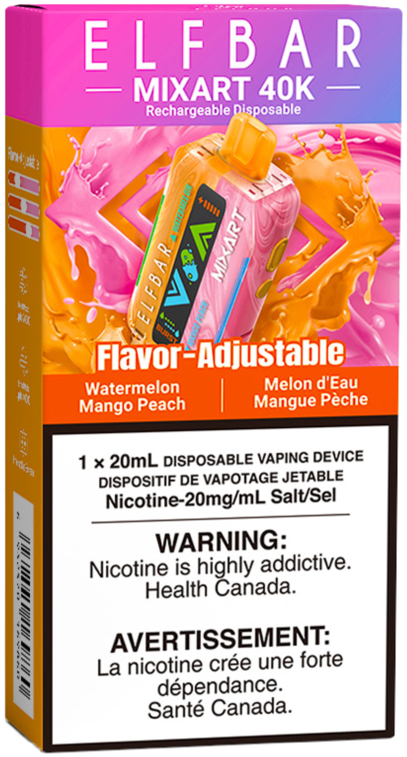 Watermelon Mango Peach ELF BAR MIXART 40K Disposable