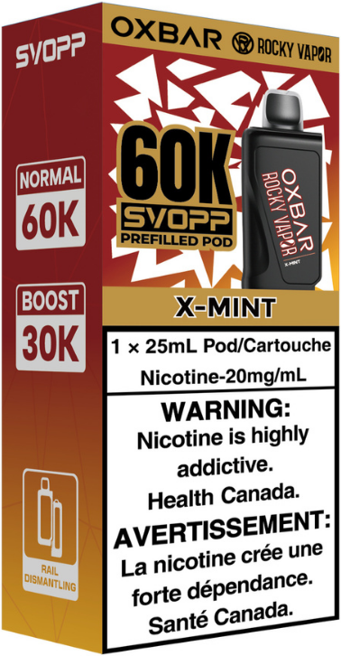 X Mint Rocky Vapor Oxbar Svopp 60K