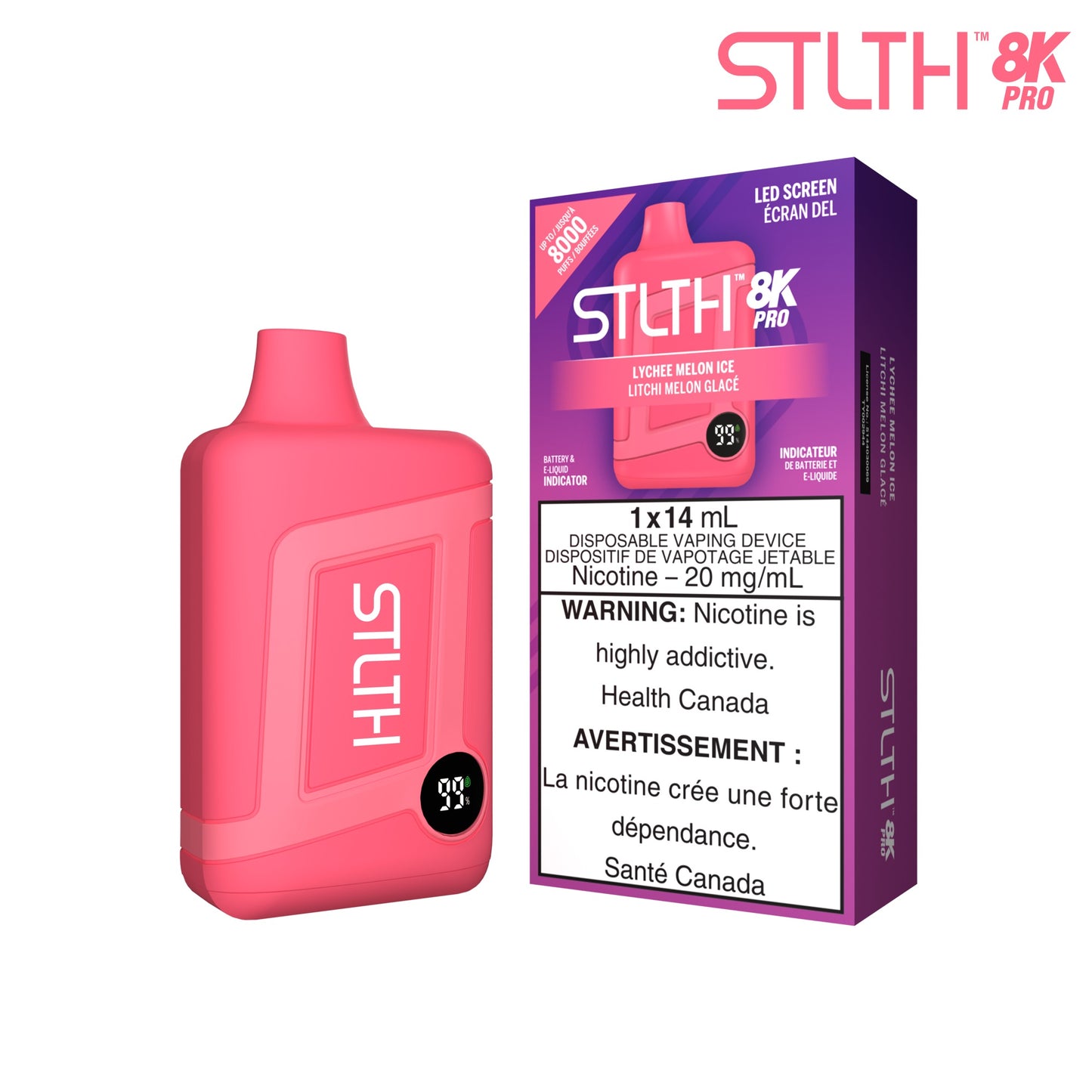 STLTH 8K pro disposable vape Lychee Melon Ice