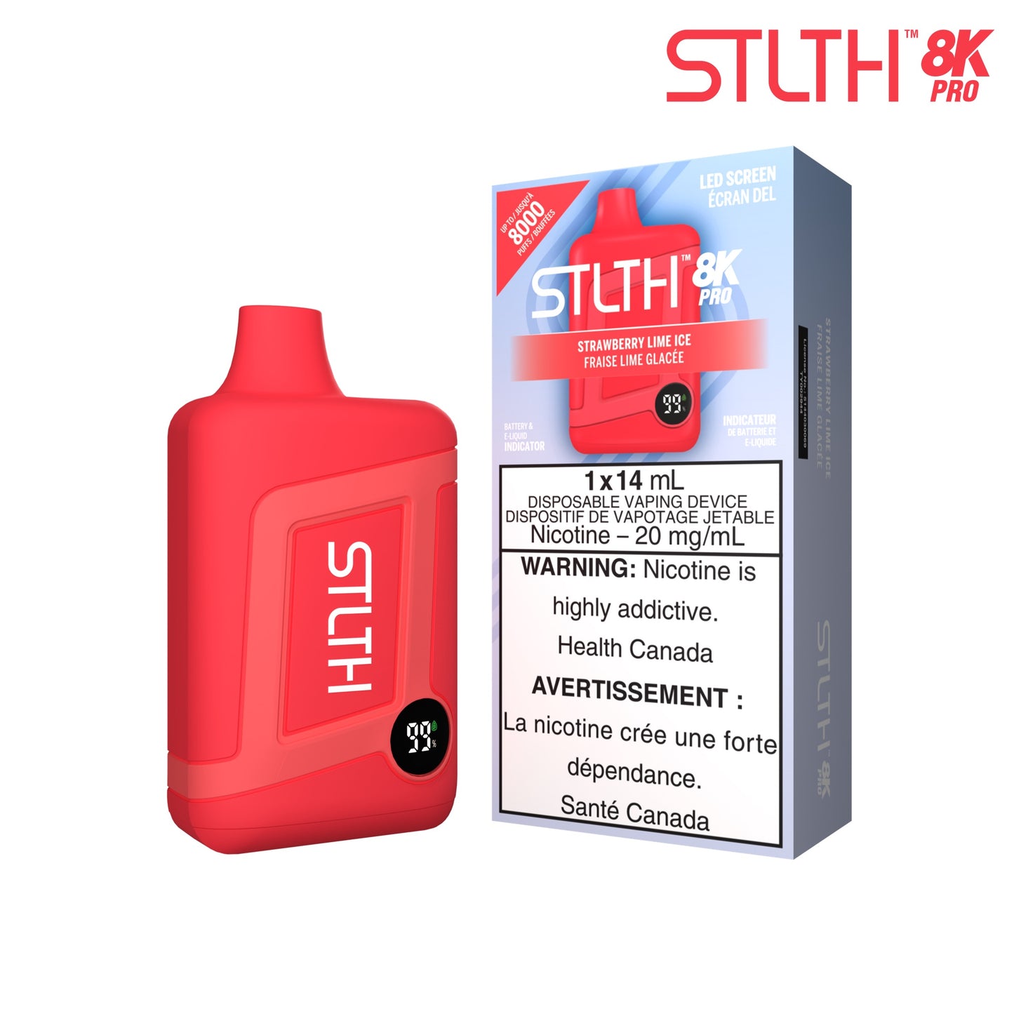 STLTH 8K pro disposable vape Strawberry Lime Ice