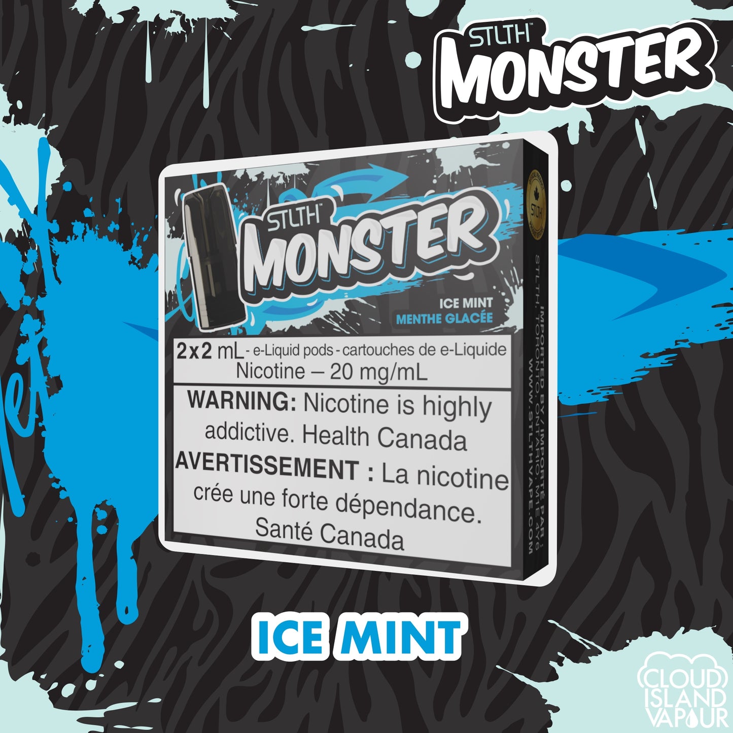 STLTH Monster Pod Package flavour Ice Mint