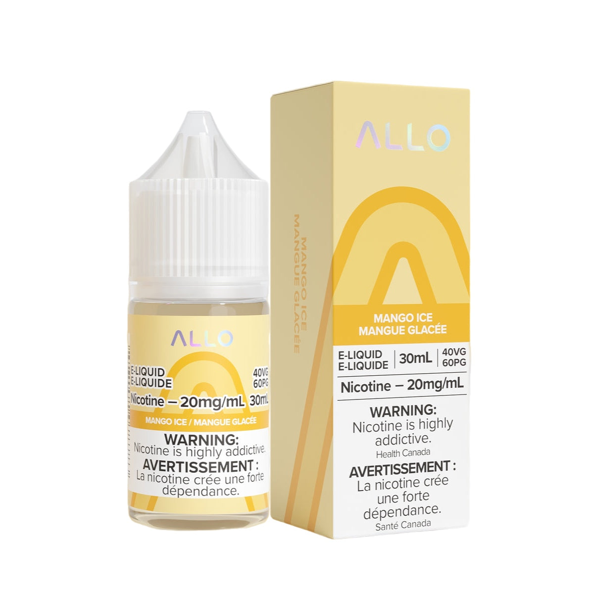 ALLO Salt E-Liquid 30ml bottle 20mg nicotine strength flavour Mango Ice