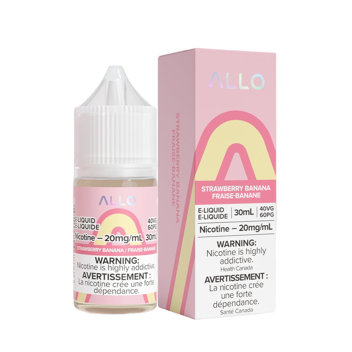 ALLO Salt E-Liquid 30ml bottle 20mg nicotine strength flavour Strawberry Banana