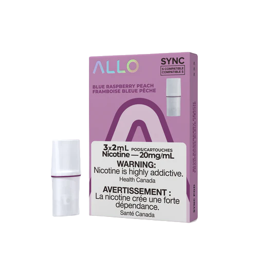 ALLO Sync vape Pods package 3-pack Blue Raspberry Peach