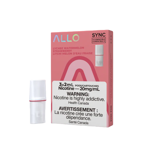 ALLO Sync vape Pods package 3-pack Lychee Watermelon Strawberry