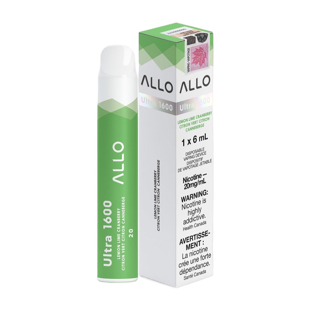 ALLO Ultra 1600 Disposable Vape - Lemon Lime Cranberry