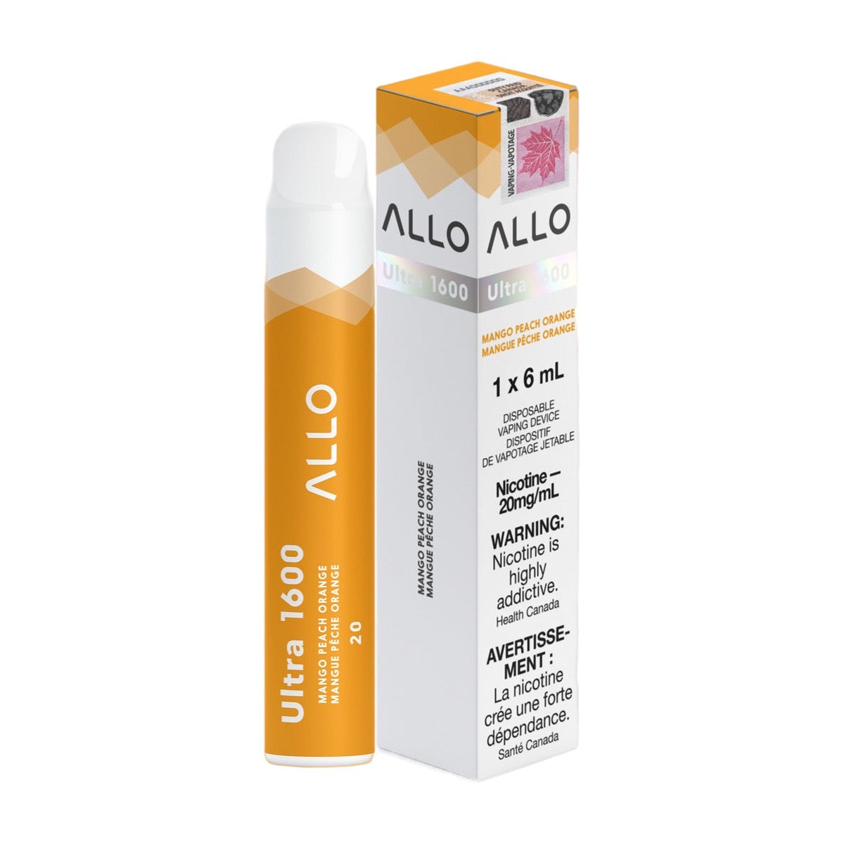 ALLO Ultra 1600 Disposable Vape - Mango Peach Orange