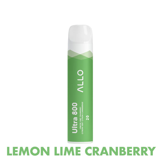 ALLO Ultra 800 Disposable Vape Canada 20mg Flavour LEMON LIME CRANBERRY