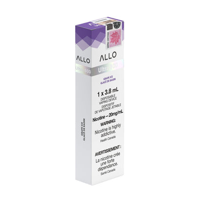 Allo ultra 800 puff disposable vape packaging 20mg nicotine flavour Grape Ice