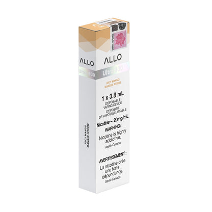 Allo ultra 800 puff disposable vape packaging 20mg nicotine flavour Juicy Mango