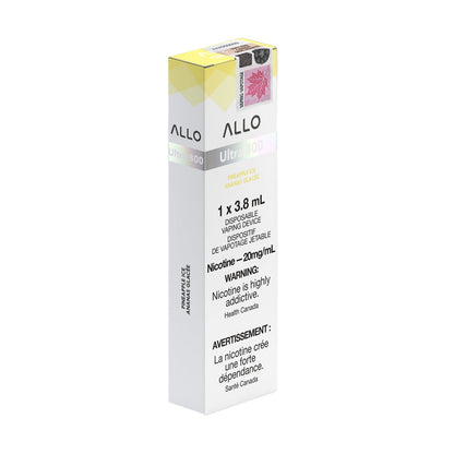 Allo ultra 800 puff disposable vape packaging 20mg nicotine flavour Pineapple Ice