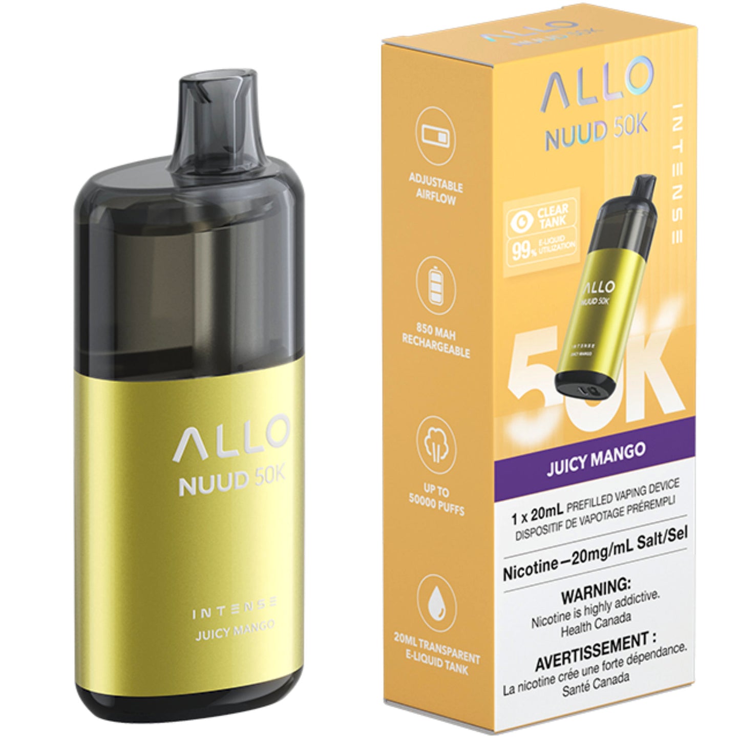 Allo Nuud 50K Disposable Vape Juicy Mango