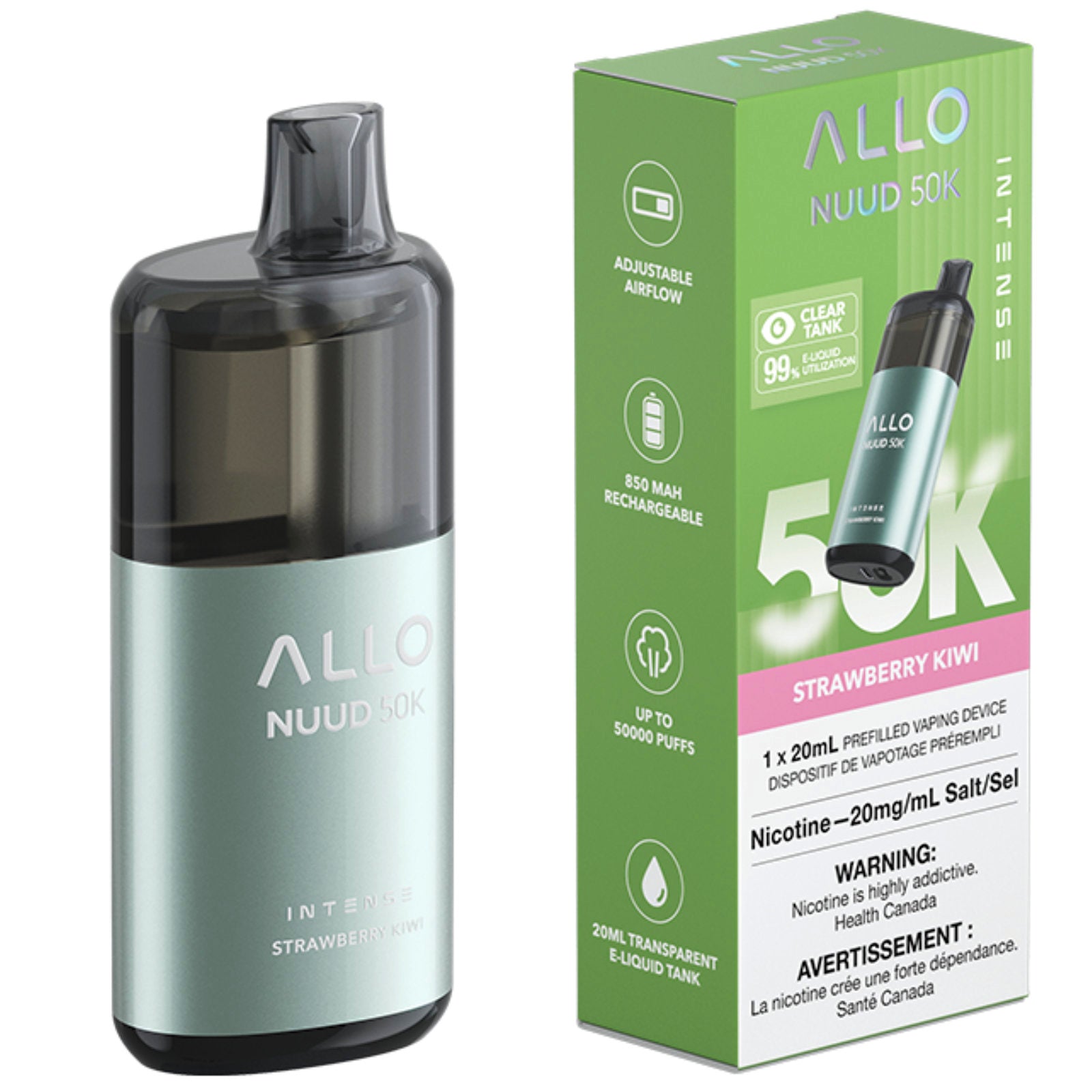 Allo Nuud 50K Disposable Vape Strawberry Kiwi