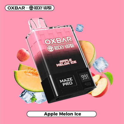 Apple Melon Ice Rocky Vapor Oxbar Maze Pro Disposable Vape Flavour Render