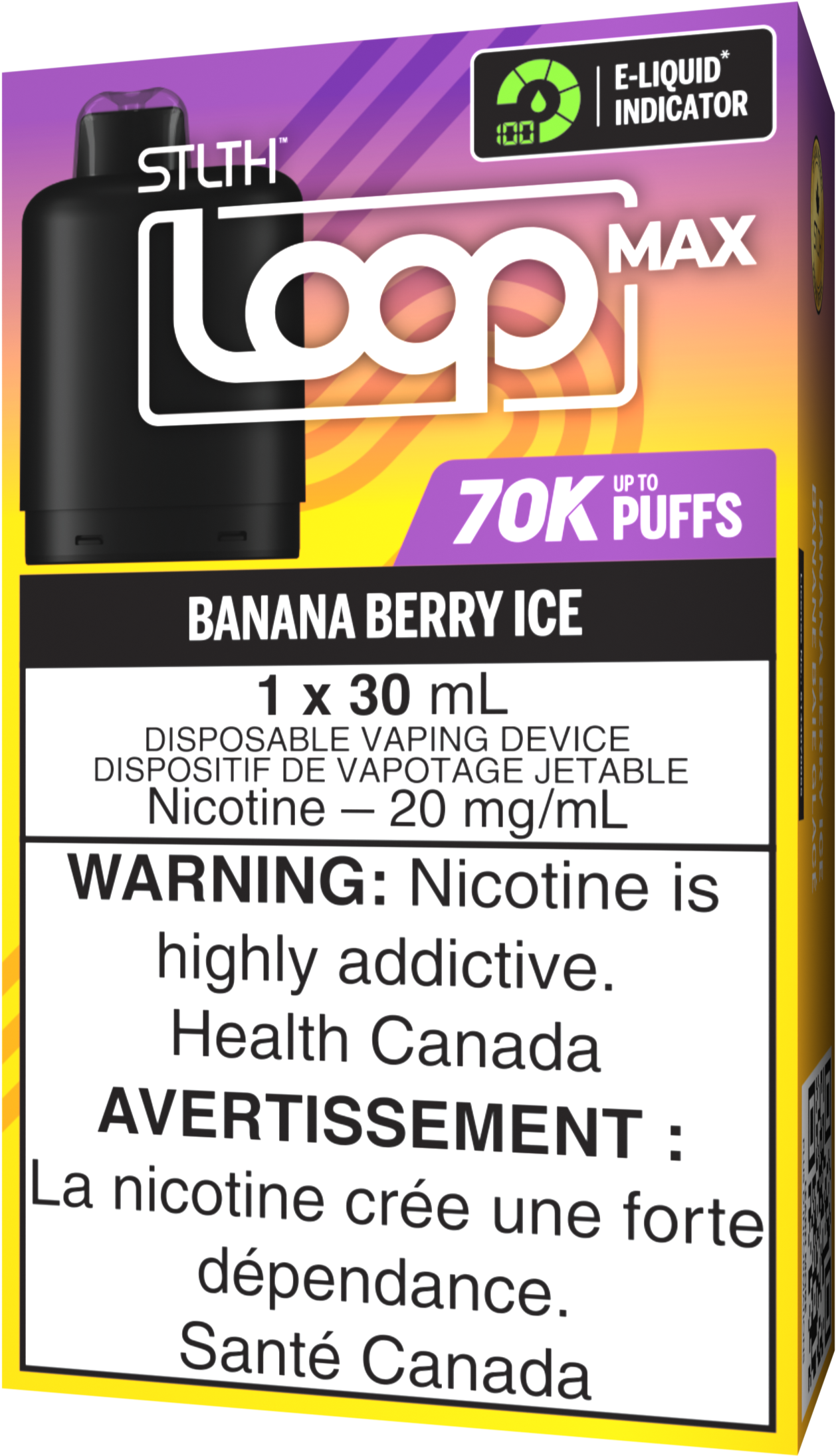 STLTH LOOP MAX 70K Pod Pack - Banana Berry Ice