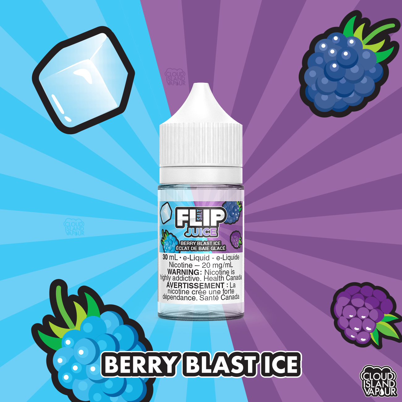 FLIP JUICE SALT Nic E-juice flavour Berry Blast Ice