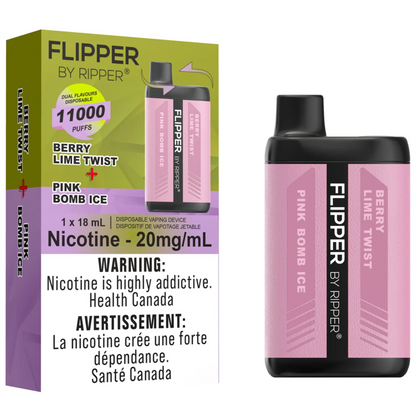 Berry Lime Twist And Pink Bomb Ice Flipper by Ripper Vape 11000 11K Puffs Disposable