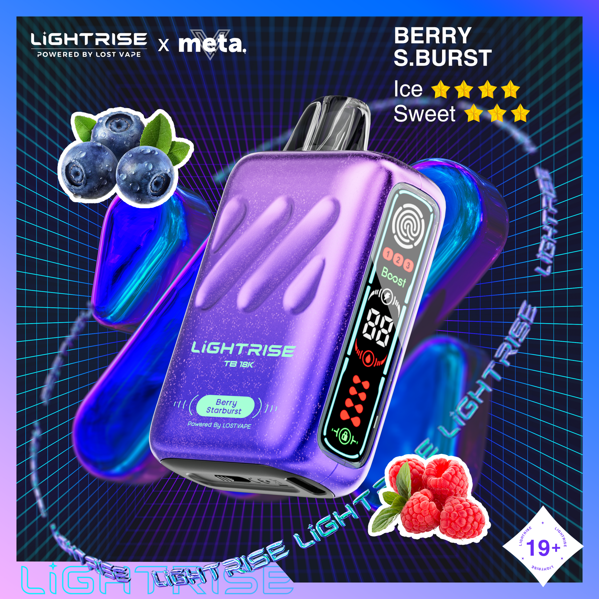 Lost Vape Lightrise TB 18K Disposable Vape - Berry S. Burst Cloud Island Vapour Lost Vape Lightrise TB 18K Disposable Vape - Berry S. Burst Cloud Island Vapour