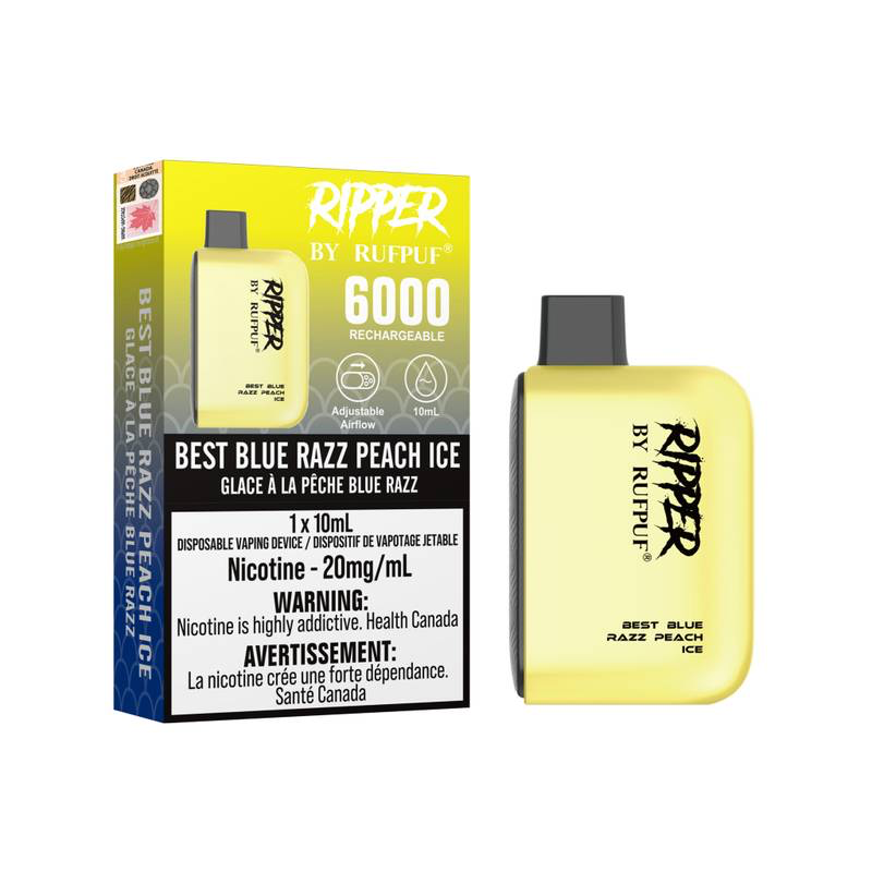 RUFPUF Ripper 6000 Disposable - Best Blue Razz Peach Ice Cloud Island Vapour RUFPUF Ripper 6000 Disposable - Best Blue Razz Peach Ice Cloud Island Vapour