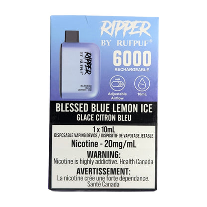 Rufpuf Ripper 6000 Disposable Vape flavour Blessed Blue Lemon Ice