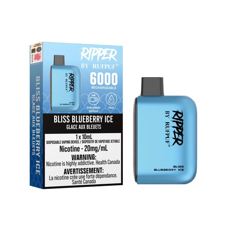 Rufpuf Ripper 6000 Disposable Vape flavour Bliss Blueberry Ice