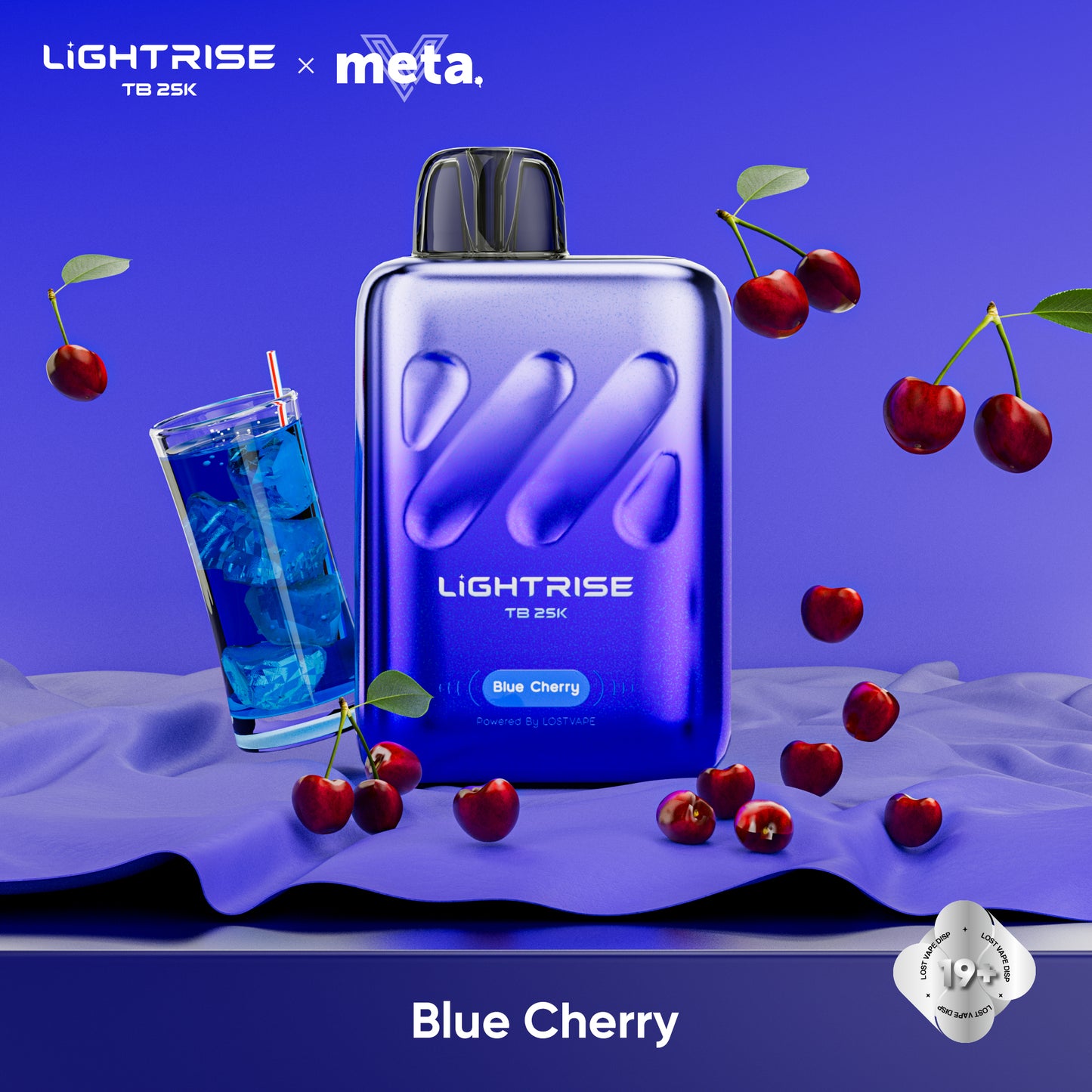 Blue Cherry Lost Vape Lightrise TB 25K Disposable Vape 25000 Puffs