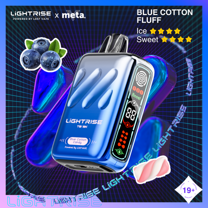 Blue Cotton Fluff Lost Vape Lightrise TB 18K Disposable Vape 18000 Puffs