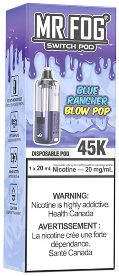 MR FOG SWITCH POD Pod Pack - Blue Rancher Blow Pop Cloud Island Vapour MR FOG SWITCH POD Pod Pack - Blue Rancher Blow Pop Cloud Island Vapour