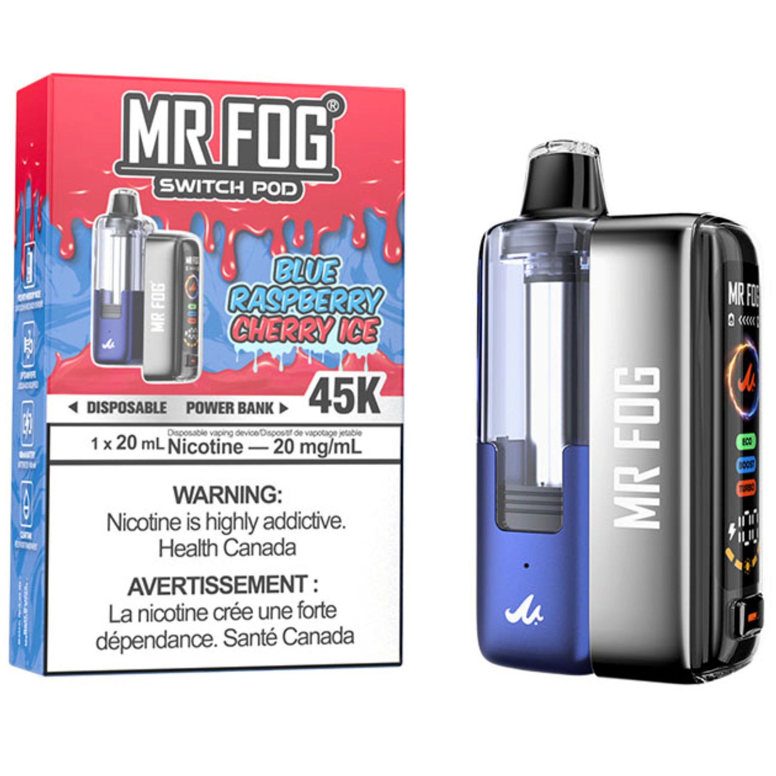 Blue Raspberry Cherry Ice MR FOG SWITCH POD Starter Kit