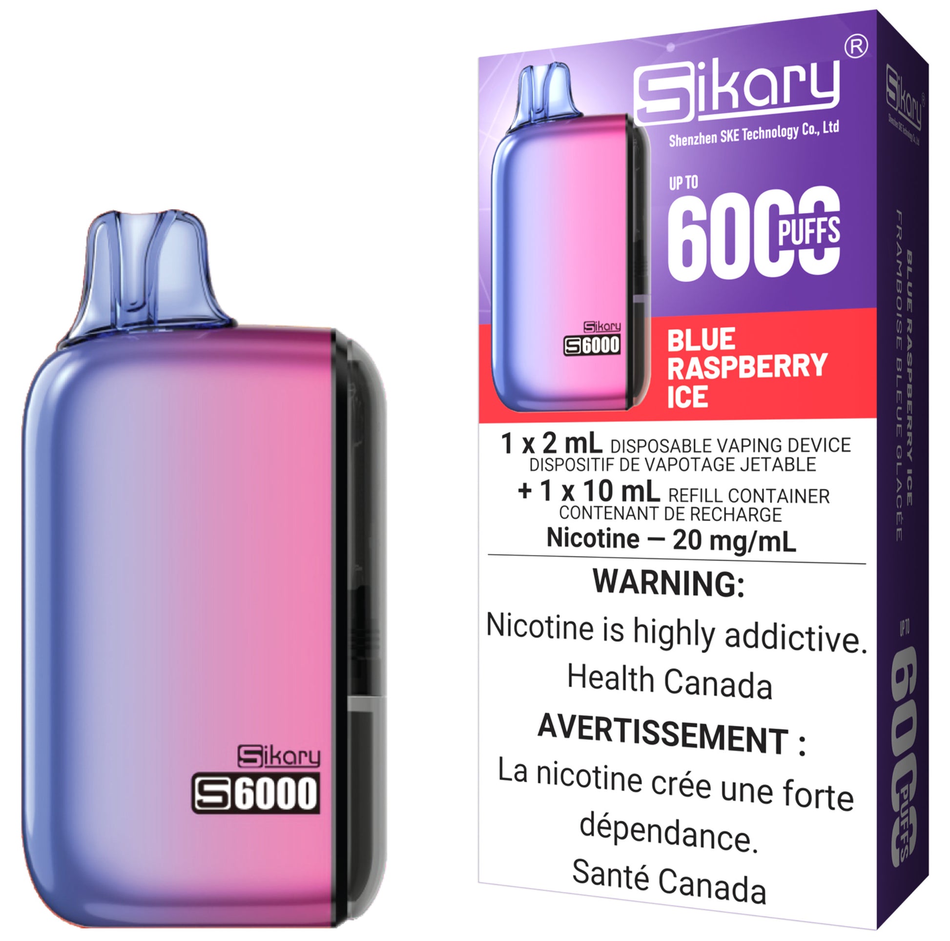 SIKARY S6000 Disposable Vape - Blue Raspberry Ice Cloud Island Vapour SIKARY S6000 Disposable Vape - Blue Raspberry Ice Cloud Island Vapour