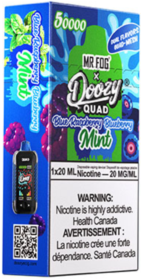 DOOZY QUAD Disposable Vape - Blue Raspberry Mint & Blueberry Mint Cloud Island Vapour DOOZY QUAD Disposable Vape - Blue Raspberry Mint & Blueberry Mint Cloud Island Vapour