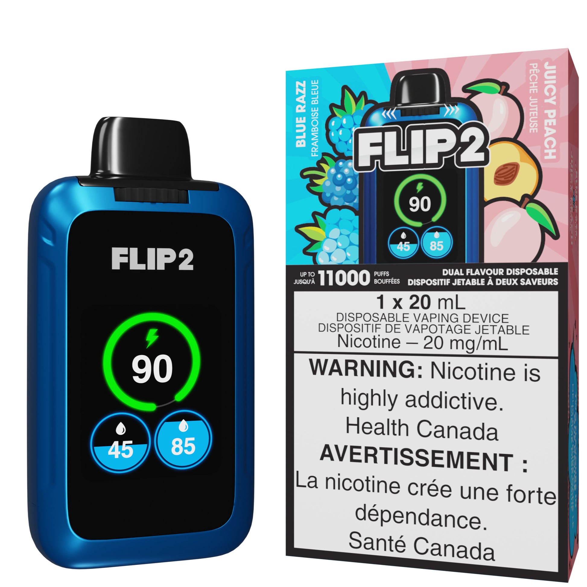 Flip 2 Disposable Vape - Blue Razz And Juicy Peach Cloud Island Vapour Flip 2 Disposable Vape - Blue Razz And Juicy Peach Cloud Island Vapour