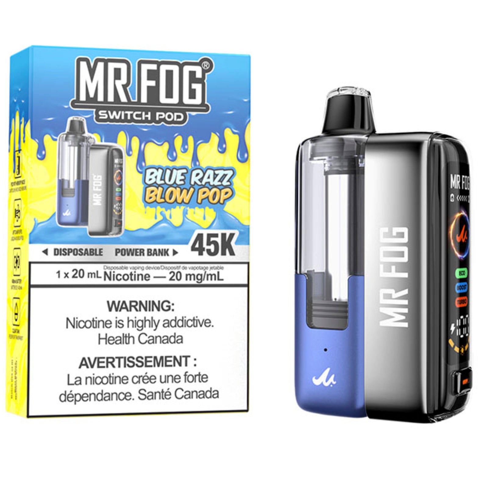 MR FOG SWITCH POD Starter Kit - Blue Razz Blow Pop Cloud Island Vapour MR FOG SWITCH POD Starter Kit - Blue Razz Blow Pop Cloud Island Vapour