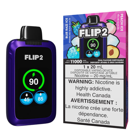 Blue Razz Ice And Peach Ice FLIP 2 Disposable Vape By FLIP BAR