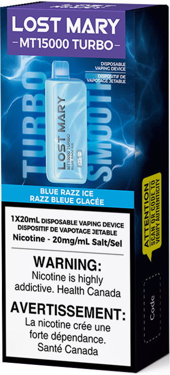 Blue Razz Ice LOST MARY MT15000 TURBO Vape