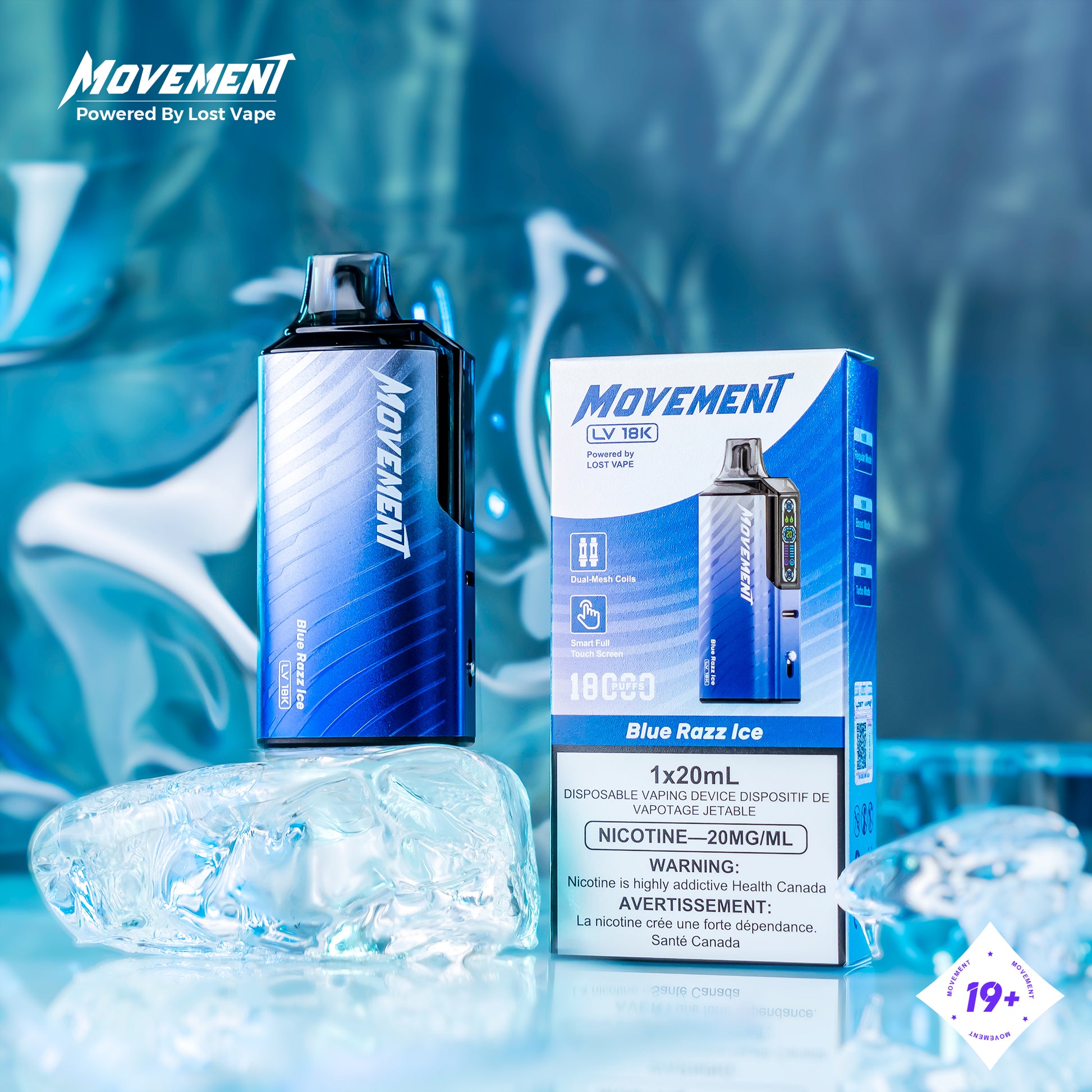 Lost Vape Movement LV 18K Disposable Vape - Blue Razz Ice Cloud Island Vapour Lost Vape Movement LV 18K Disposable Vape - Blue Razz Ice Cloud Island Vapour