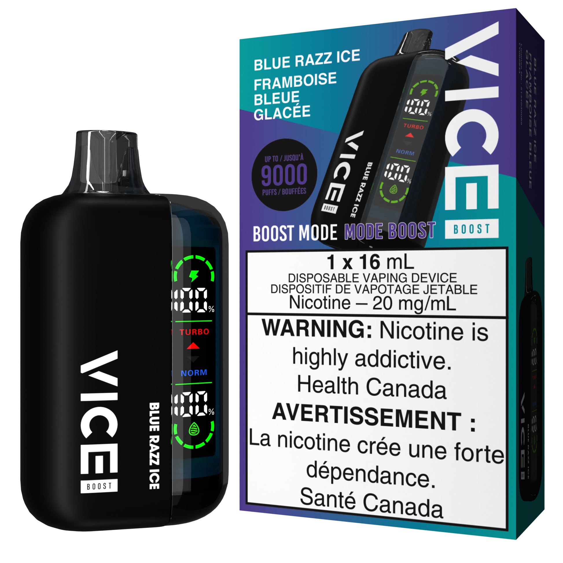 Blue Razz Ice Vice Boost Disposable Vape