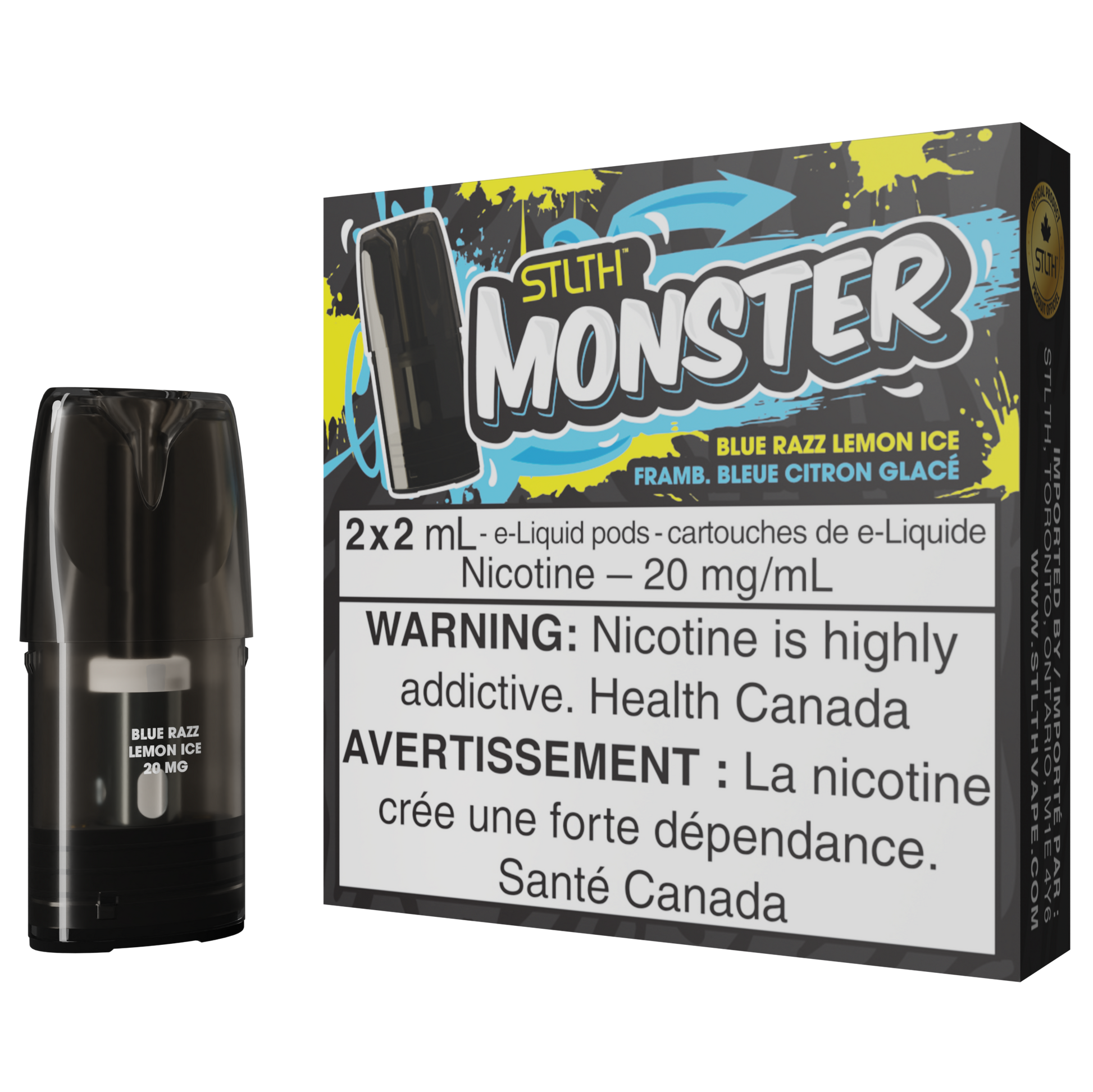 Blue Razz Lemon Ice STLTH MONSTER Pod Pack