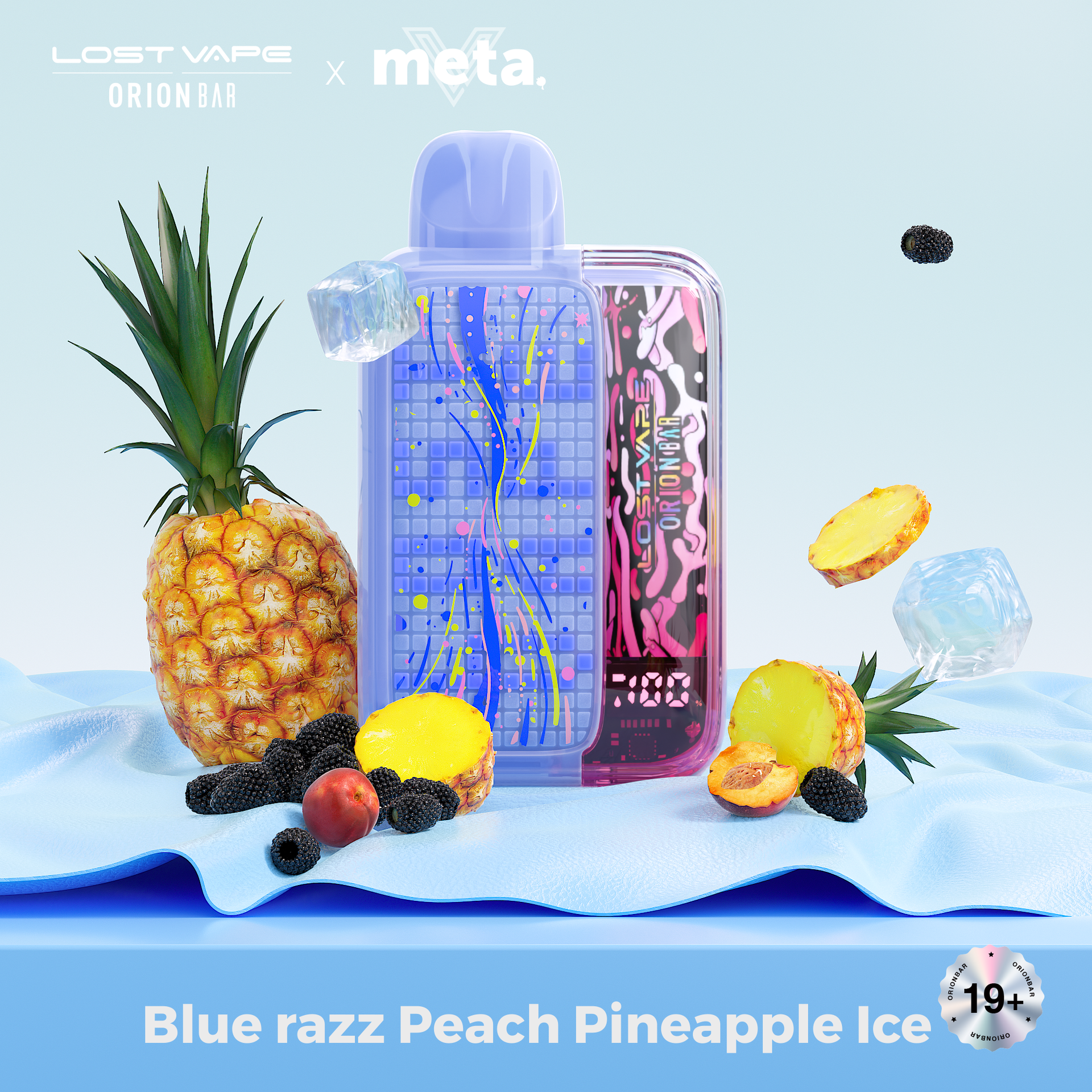 Lost Vape Orion Bar 10000 Disposable Vape - Blue Razz Peach Pineapple Ice Lost Vape Orion Bar 10000 Disposable Vape - Blue Razz Peach Pineapple Ice