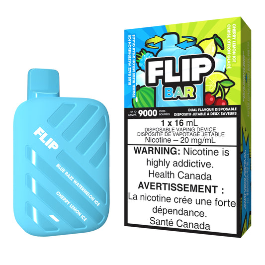 Flip Bar Disposable Vape flavour Blue Razz Watermelon Ice & Cherry Lemon Ice