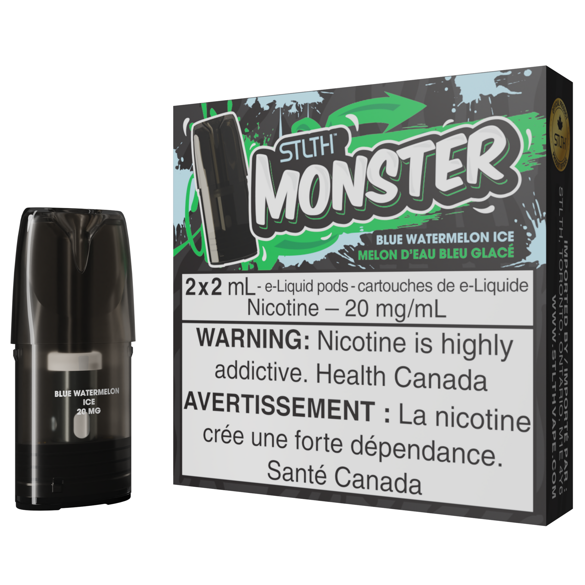 Blue Watermelon Ice STLTH MONSTER Pod Pack