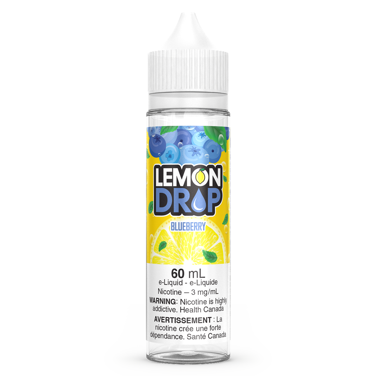 Blueberry LEMON DROP Vape Juice E-Liquid 60mL Freebase