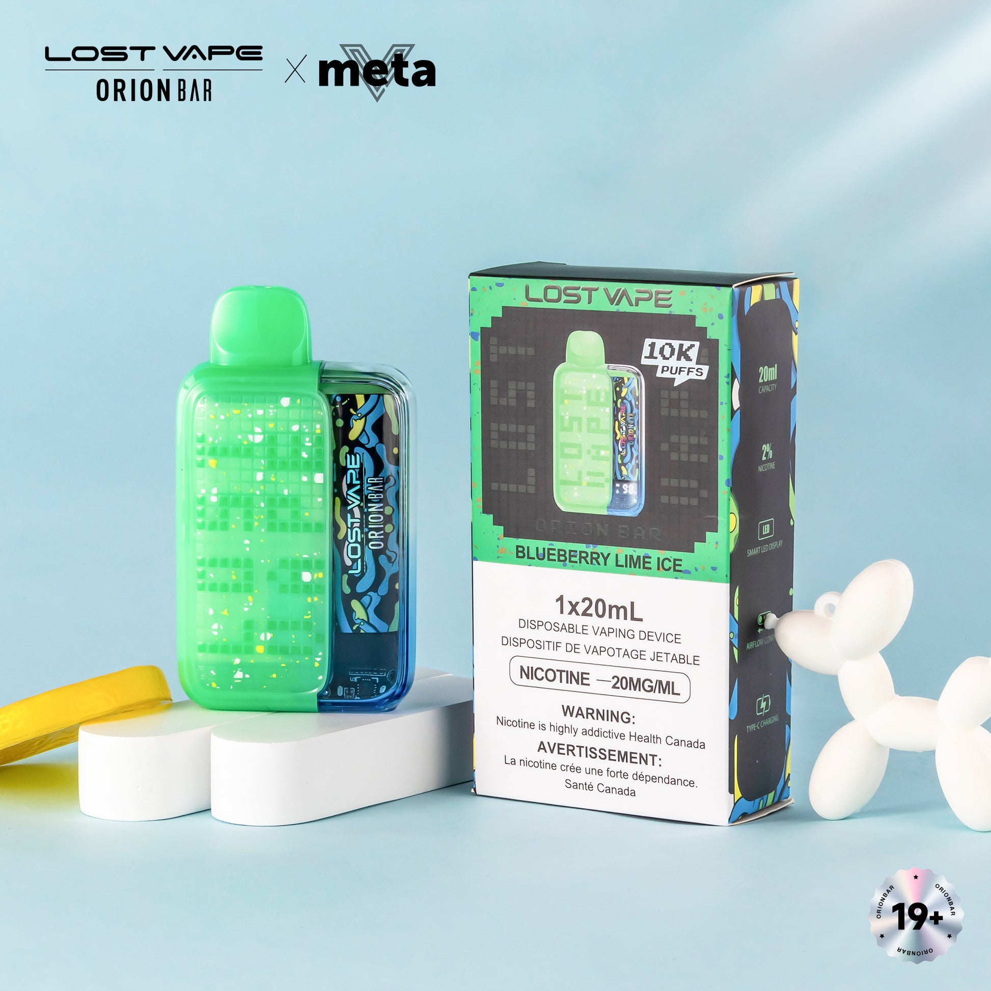 Lost Vape Orion Bar 10000 Disposable Vape - Blueberry Lime Ice Cloud Island Vapour Lost Vape Orion Bar 10000 Disposable Vape - Blueberry Lime Ice Cloud Island Vapour