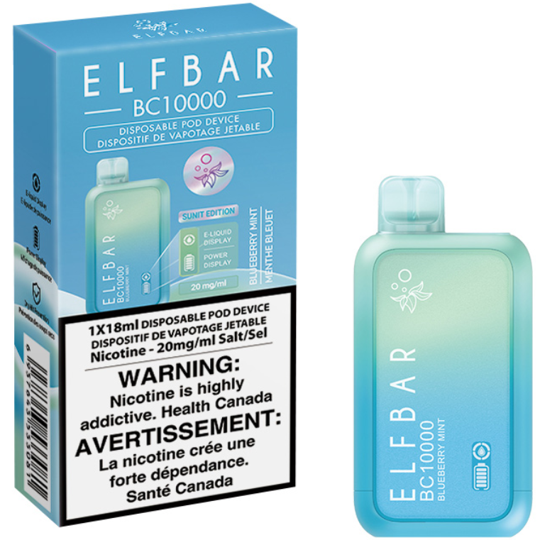 Blueberry Mint ELF BAR BC10000 Disposable Vape 10K Puffs 18mL