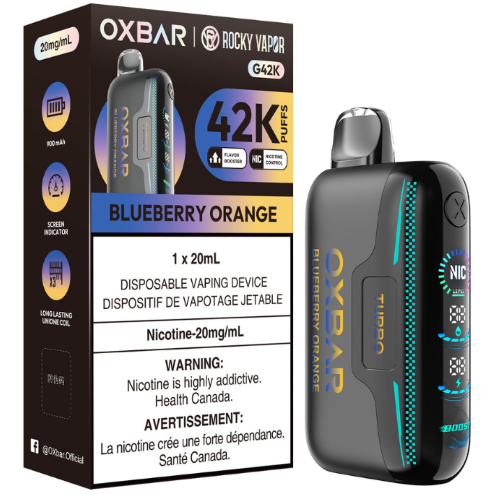 Blueberry Orange ROCKY VAPOR OXBAR G42K