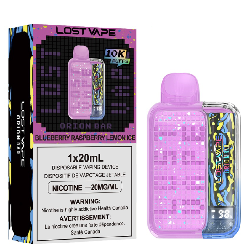 Blueberry Raspberry Lemon Ice Lost Vape Orion Bar 10K Disposable Vape